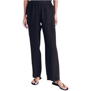 AYR • The Tourist Linen Pants Size XS Relaxed Straight Leg Black Casual
